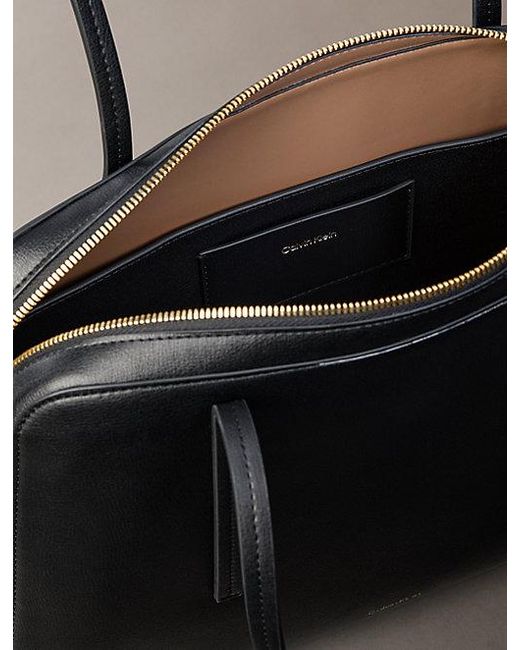 Calvin Klein Gray Foil Logo Bowling Shoulder Bag