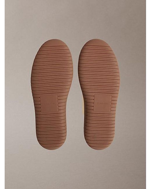 Calvin Klein Brown Smooth Leather Hybrid Trainers