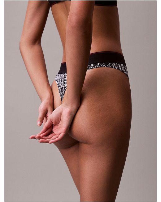 Calvin Klein Multicolor Stretch Thong Graphic Monogram Microfibre