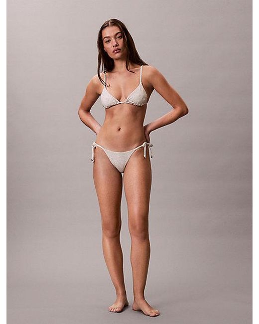 Calvin Klein Brown Triangle Bikini Top Ck Essentials