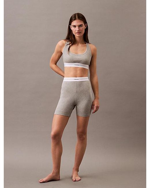 Calvin Klein Brown Bralette Cotton Modal Rib