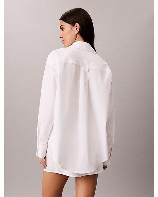 Calvin Klein Pink Pyjama Shirt Cotton Poplin