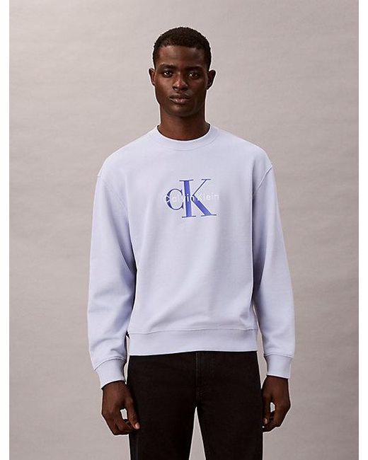 Calvin Klein Purple Jeans Oversized Monogram Sweatshirt for men