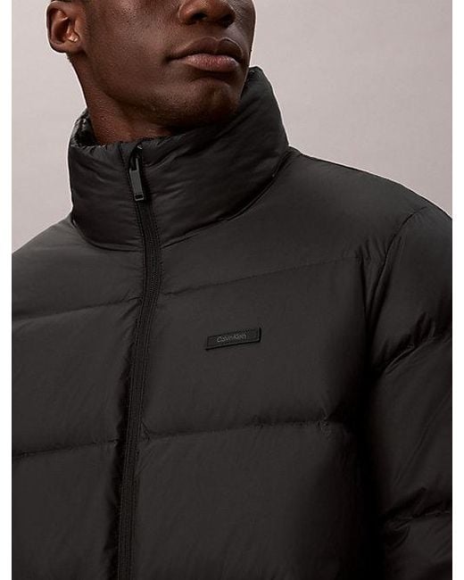Calvin Klein Brown Channelled Down Puffer Jacket for men