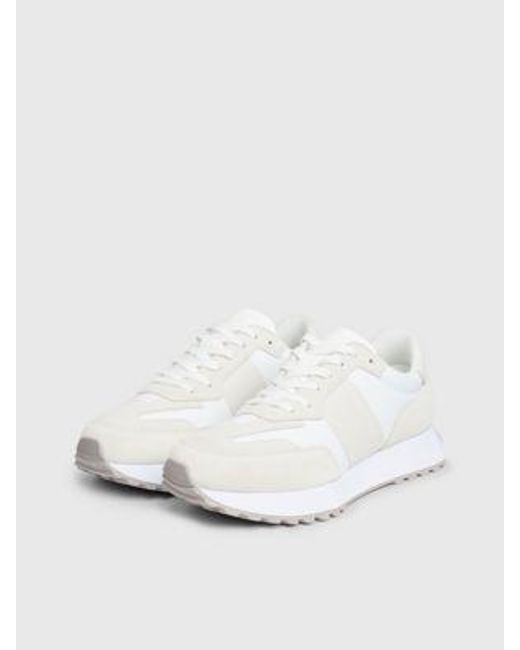 Calvin Klein Suède Sneakers in het White voor heren