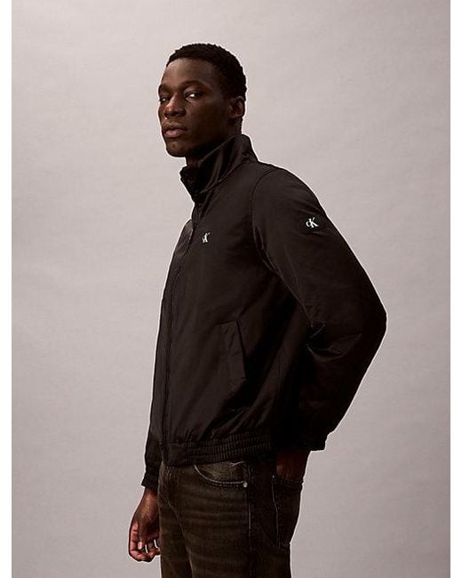 Calvin Klein Gewatteerde Jas Met Ritssluiting En Opstaande Kraag in het Black voor heren