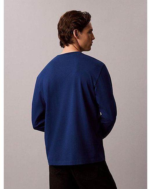 Calvin Klein Blue Jeans Relaxed Monogram T-Shirt for men