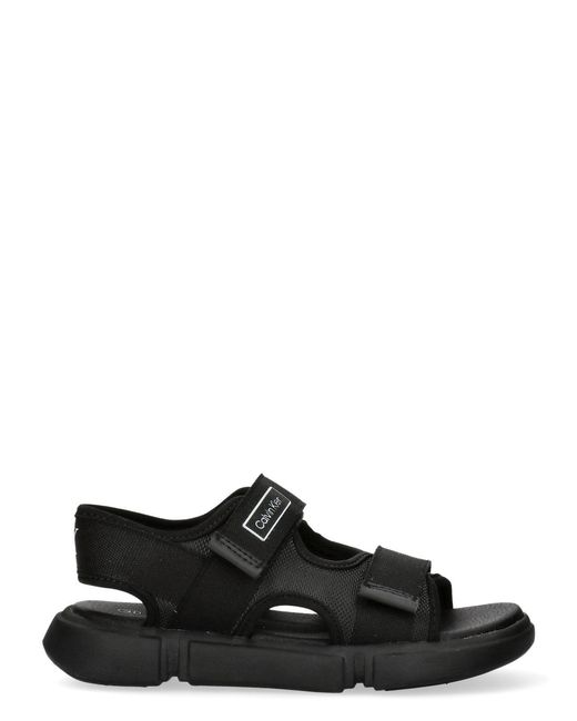 Calvin Klein Black Kids Velcro Sandals for men