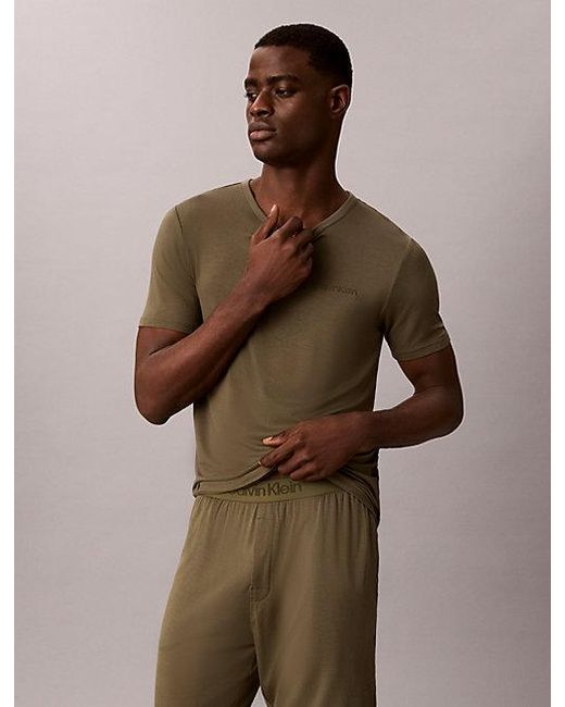 Calvin Klein Natural Crewneck Pyjama T-Shirt Ultra Soft Modal for men