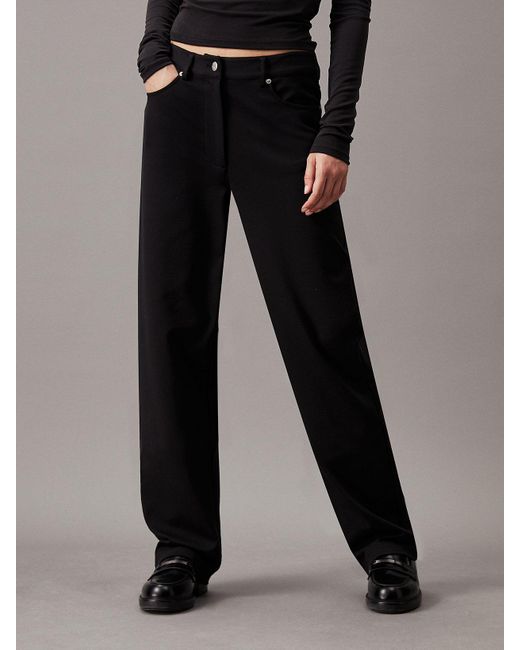 Calvin Klein Black Slim Milano Jersey Trousers
