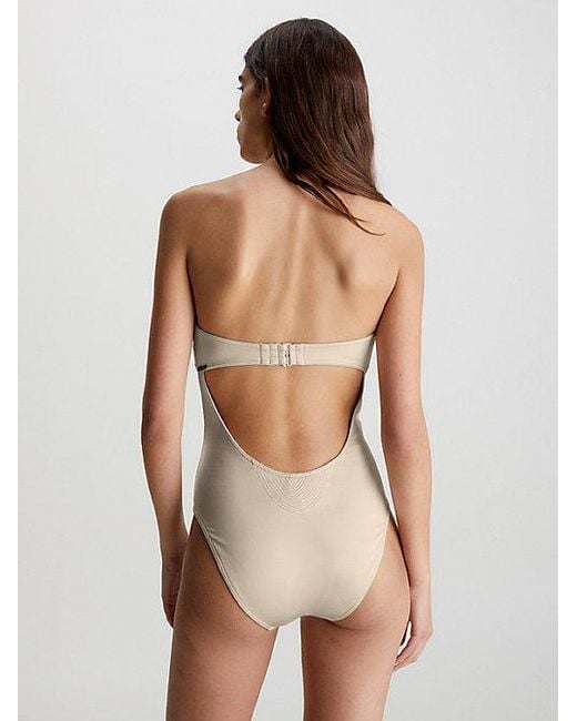 Calvin Klein Halternek Badpak - Structured in het White