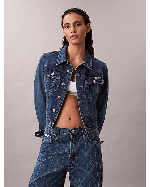 Calvin Klein Blue Jeans Cropped 90S Denim Jacket