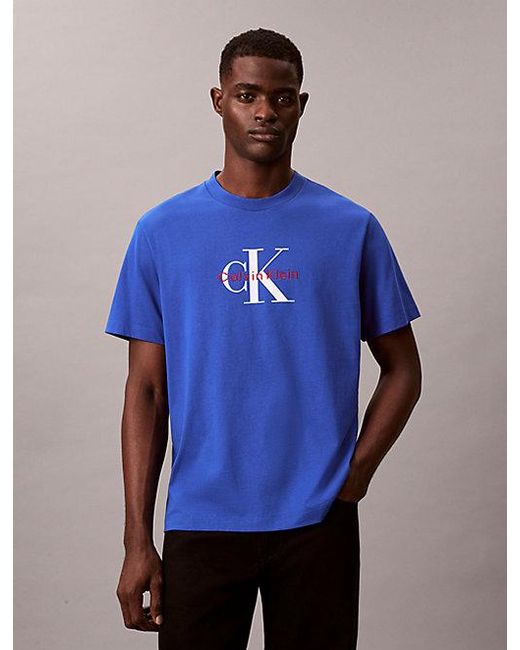 Calvin Klein Blue Jeans Monogram Logo T-Shirt for men