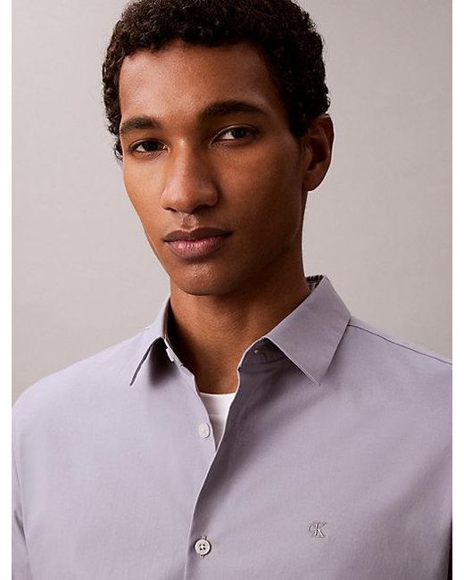 Calvin Klein Multicolor Cotton Stretch Slim Button Down Shirt for men