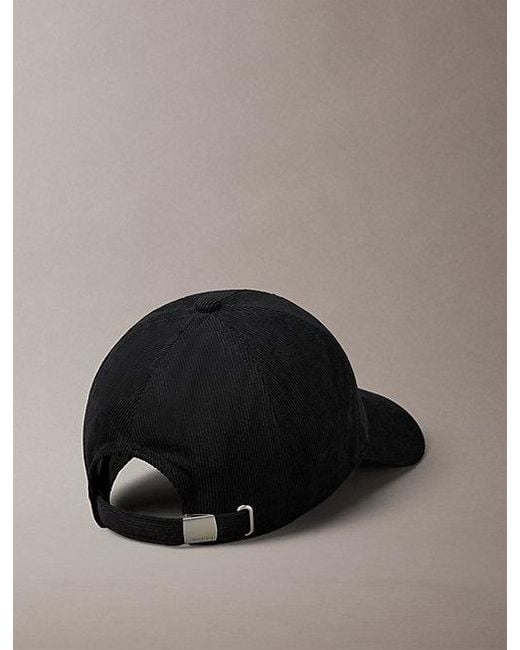 Calvin Klein Black Corduroy Logo Cap for men