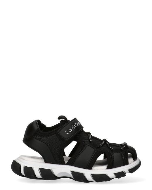 Calvin Klein Black Toddlers And Kids Velcro Sandals for men