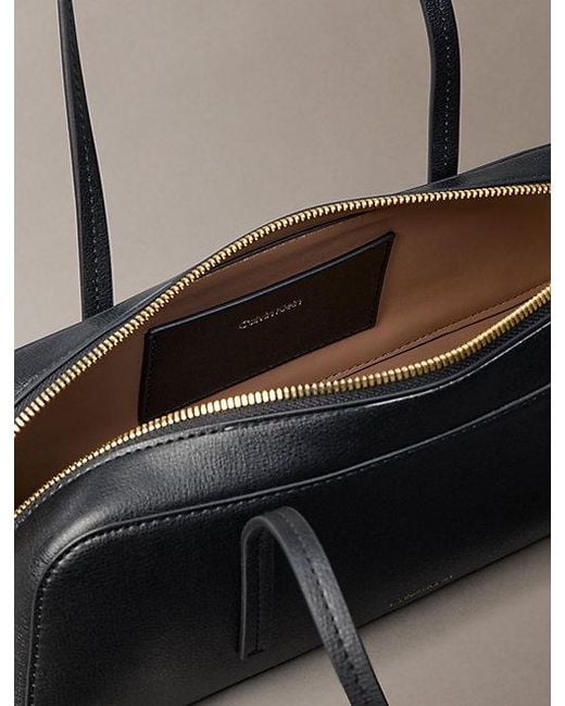Calvin Klein Black Foil Logo Shoulder Bag