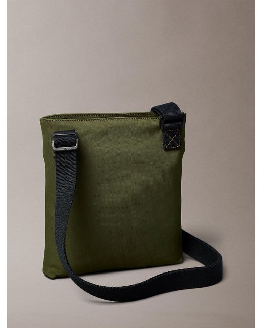 Calvin Klein Green Nylon Monogram Logo Flatpack for men