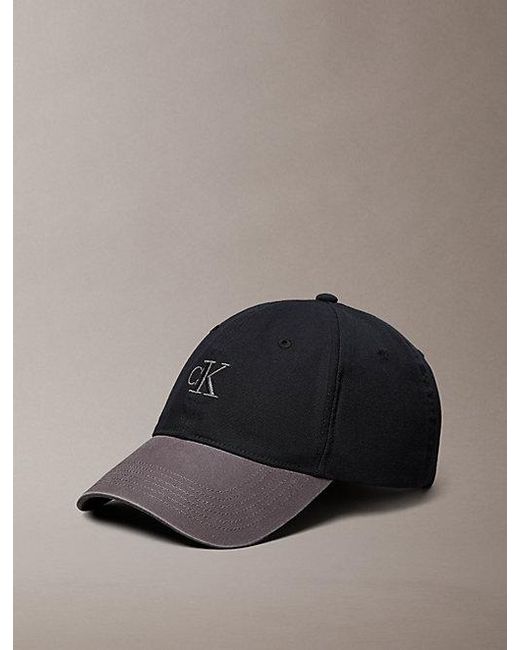 Calvin Klein Black Canvas Logo Embroidery Adjustable Cap for men