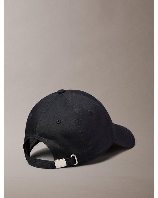 Calvin Klein Black Cotton Twill Logo Cap