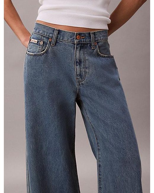 Calvin Klein Ultra Wide Leg Jeans in het Blue