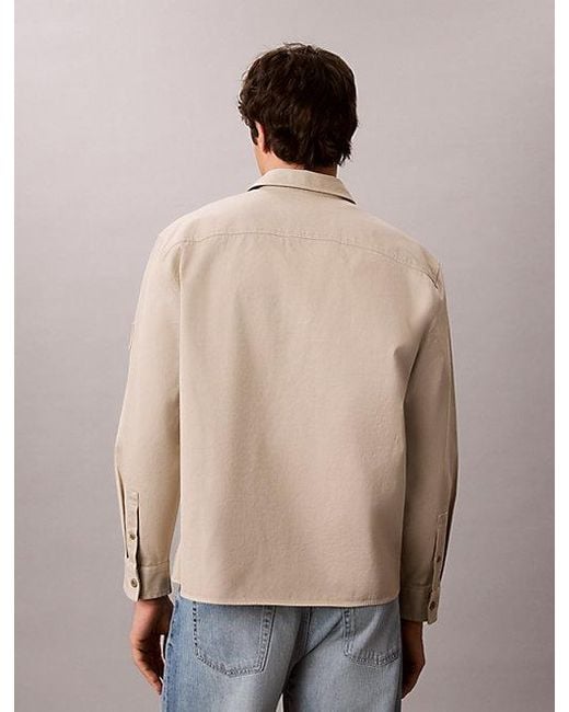 Calvin Klein Natural Jeans Cotton Twill Utility Overshirt for men