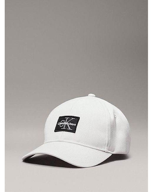 Gorra de sarga Calvin Klein de hombre de color White