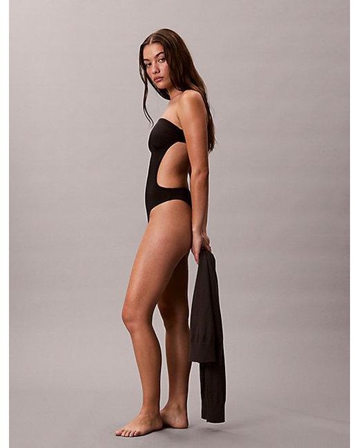 Calvin Klein Black Cut Out Swimsuit Intense Power