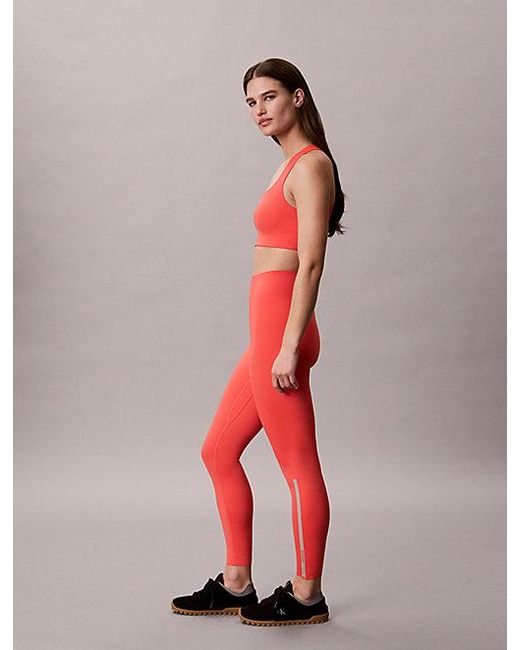Calvin Klein Red Sport Quick Dry High Rise Gym Leggings