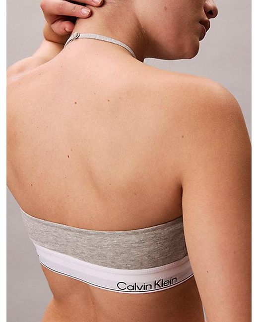 Calvin Klein Brown Unlined Halter Bralette Icon Cotton Modal