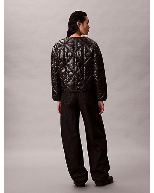 Calvin Klein Brown Jeans Reversible Logo Quilted Jacket