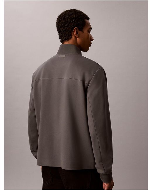 Calvin Klein Brown Tech Knit Zip Jacket for men