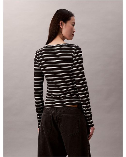 Calvin Klein Multicolor Calvin Klein Cotton Contour Rib U-Neck Tee