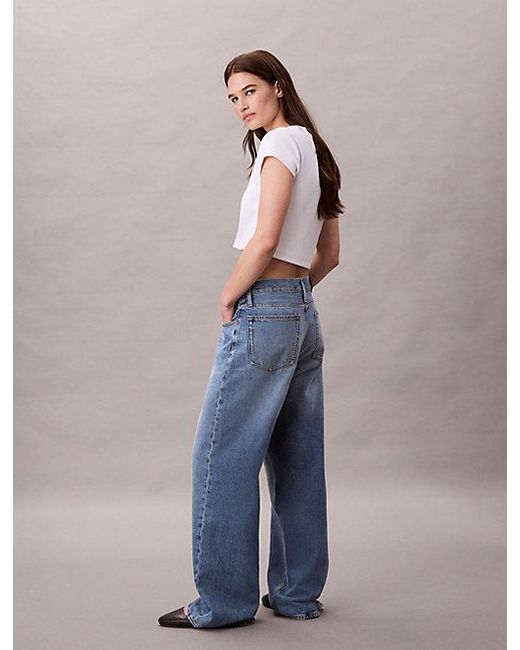 Calvin Klein Low Rise Baggy Jeans in het Blue