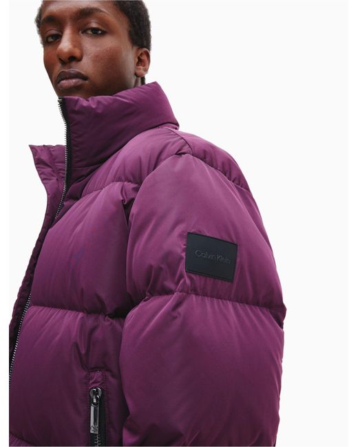 Calvin Klein Oversized Down Puffer Jacket in Purple for Men | Lyst