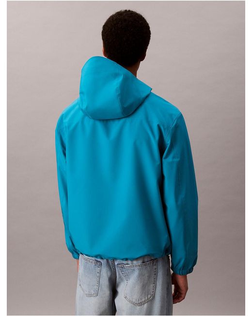 Calvin Klein Blue Tech Shell Hooded Jacket for men