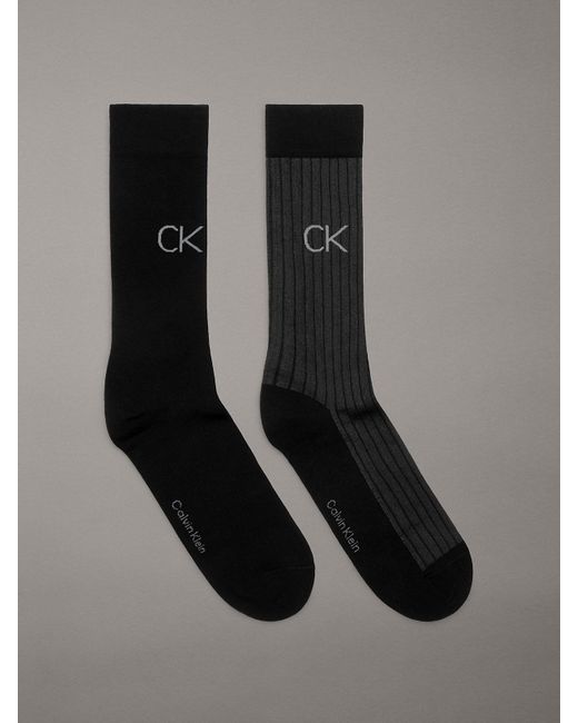 Calvin Klein Black 2 Pack Crew Socks for men