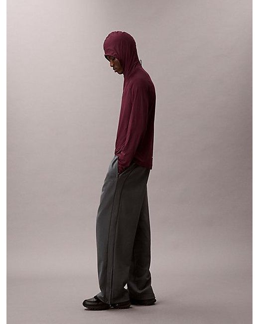 Calvin Klein Sneldrogend T-Shirt Met Capuchon En Duimgat Om in het Purple voor heren