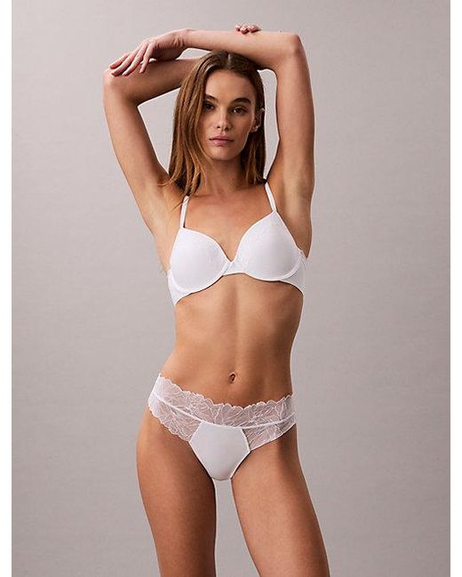 Calvin Klein Brown Lightly Lined Full Coverage Bra Perfectly Fit Lace