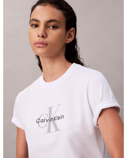 Calvin Klein White Monogram Logo T-Shirt