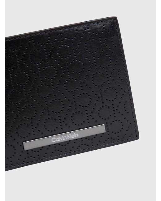 Portefeuille fin en cuir anti-RFID avec logo Calvin Klein pour homme en coloris Black