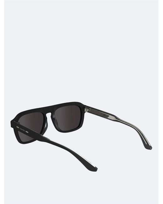 Calvin Klein Gray Acetate Modified Rectangle Sunglasses for men