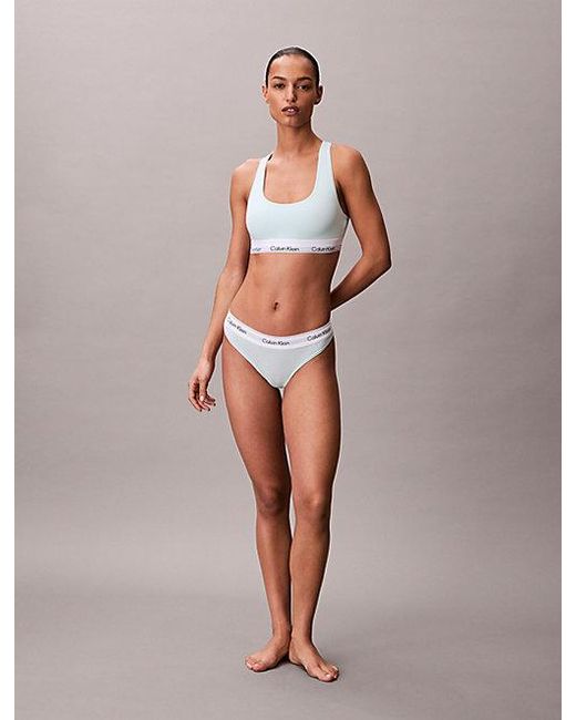 Calvin Klein White Unlined Bralette Icon Cotton Modal