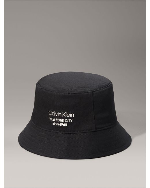 Calvin Klein Black Logo New York City Bucket Hat for men