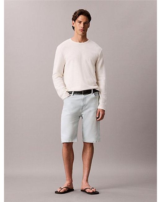 Calvin Klein Blue Jeans Slim Denim Shorts for men