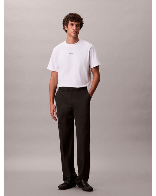 T-Shirt Relaxed En Piqué De Coton Calvin Klein pour homme en coloris White