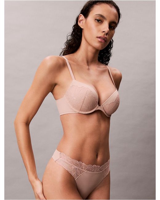 Calvin Klein Multicolor Perfectly Fit Lace Push Up Plunge Bra