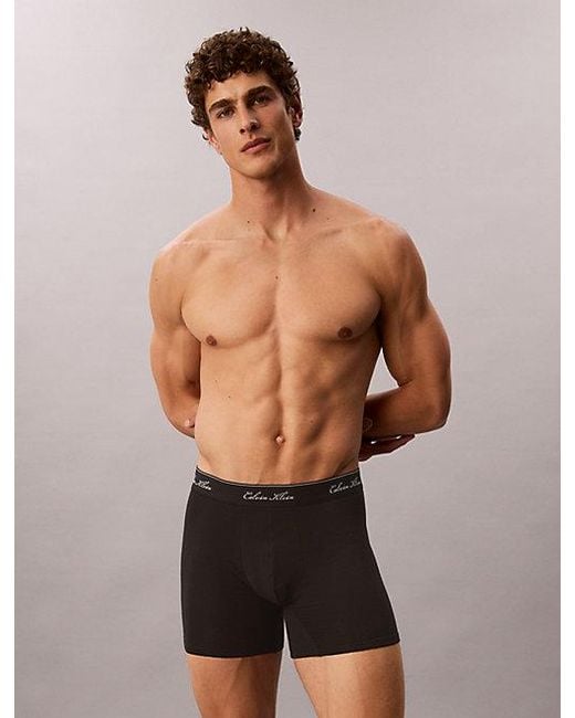 Calvin Klein Black 3 Pack Boxer Briefs Icon Cotton Stretch for men