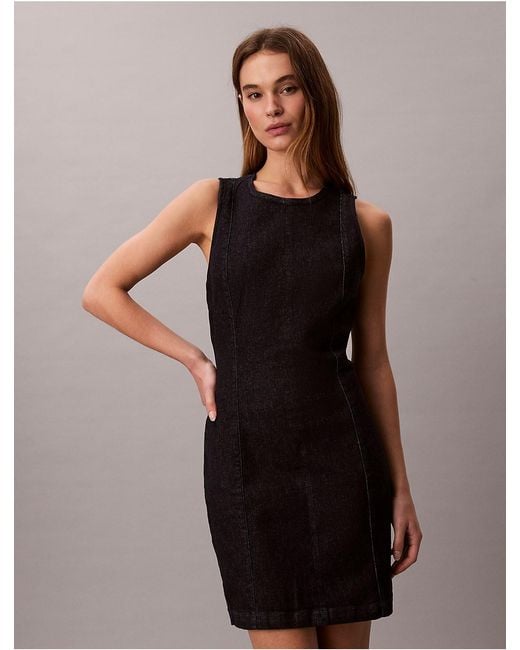 calvin klein black denim dress Calvin Klein Younger Girls Blue Logo Denim Dress