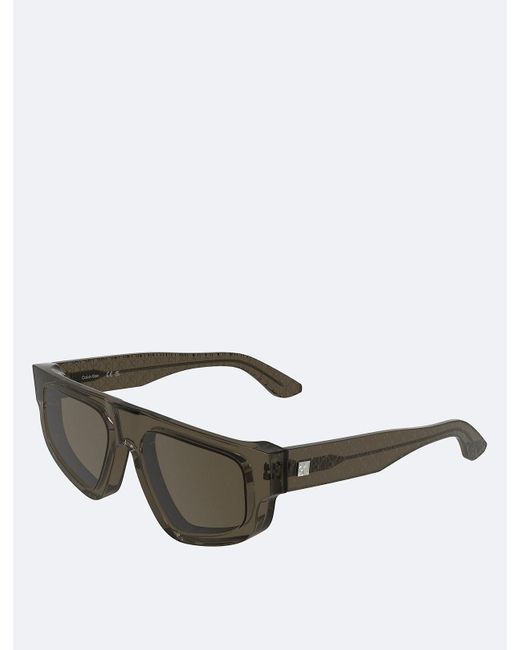 Calvin Klein Gray Modified Rectangle Sunglasses Ck25539S